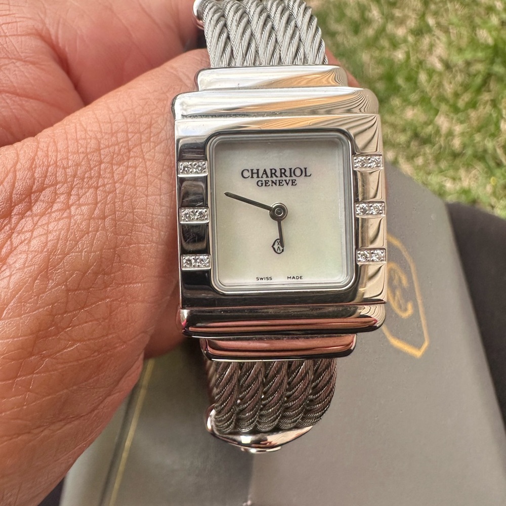 ❤️ SOLD! Philippe Charriol Silver Watch Square Face - BNWOT Store Display